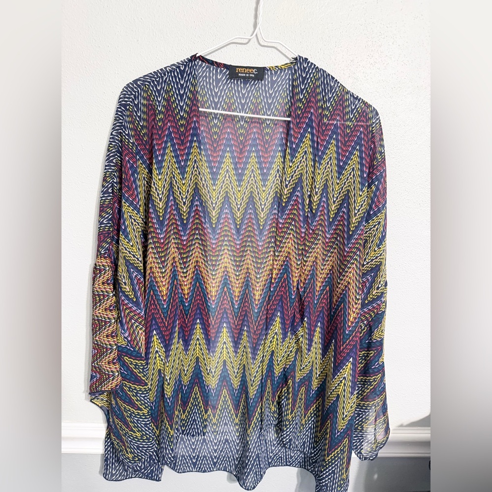 Renee C Phineas Open‎ Kimono Cardigan Navy Medium